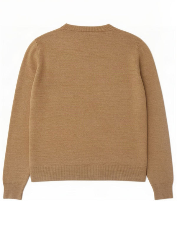 Maglione maglione girocollo da donna Marks & Spencer UK 14 grande acrilico beige