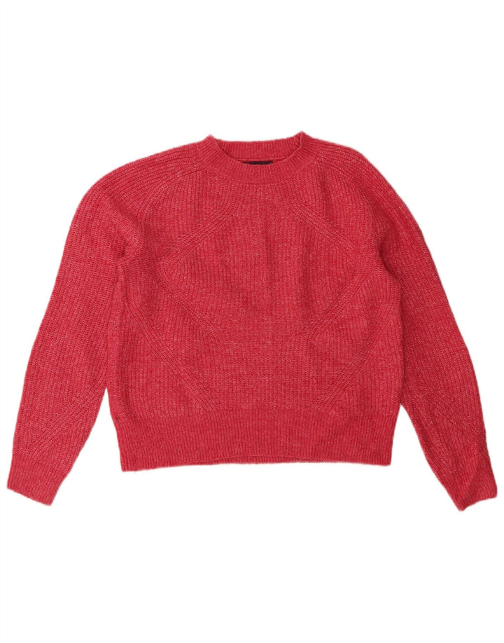 MARKS & SPENCER Womens Oversized Crew Neck Jumper Sweater UK 10 Small Pink