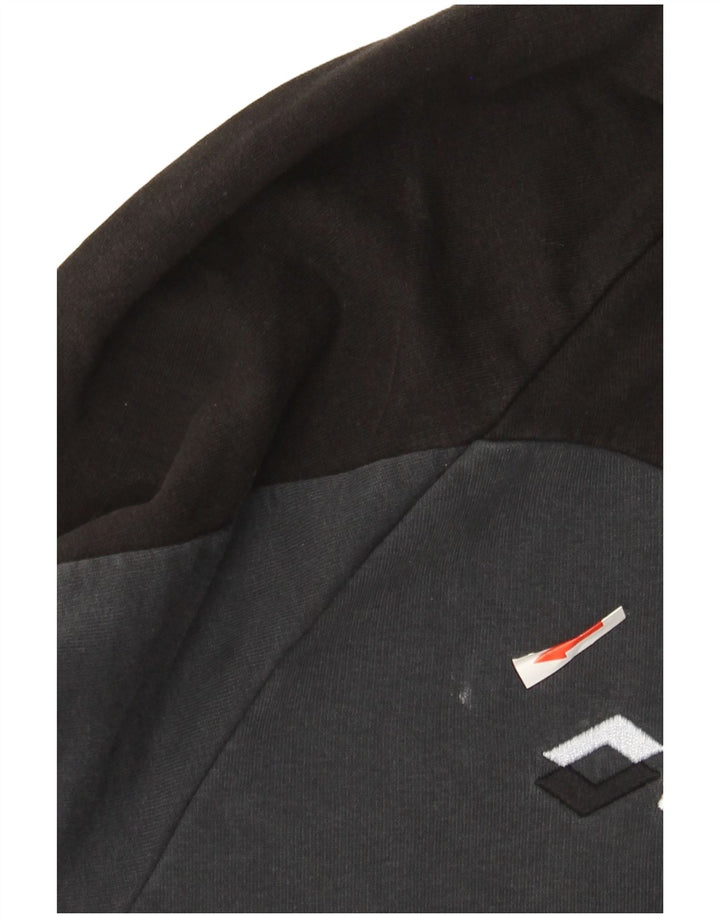 Felpa grafica da uomo Lotto Maglione grande in cotone color block nero