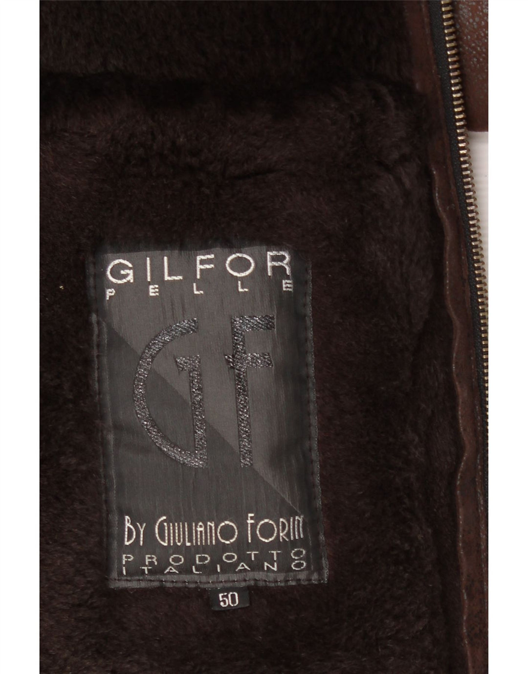 Giubbotto Shearling da uomo VINTAGE IT 50 Large in pelle marrone