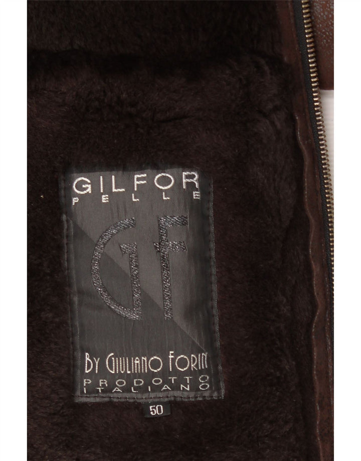Giubbotto Shearling da uomo VINTAGE IT 50 Large in pelle marrone