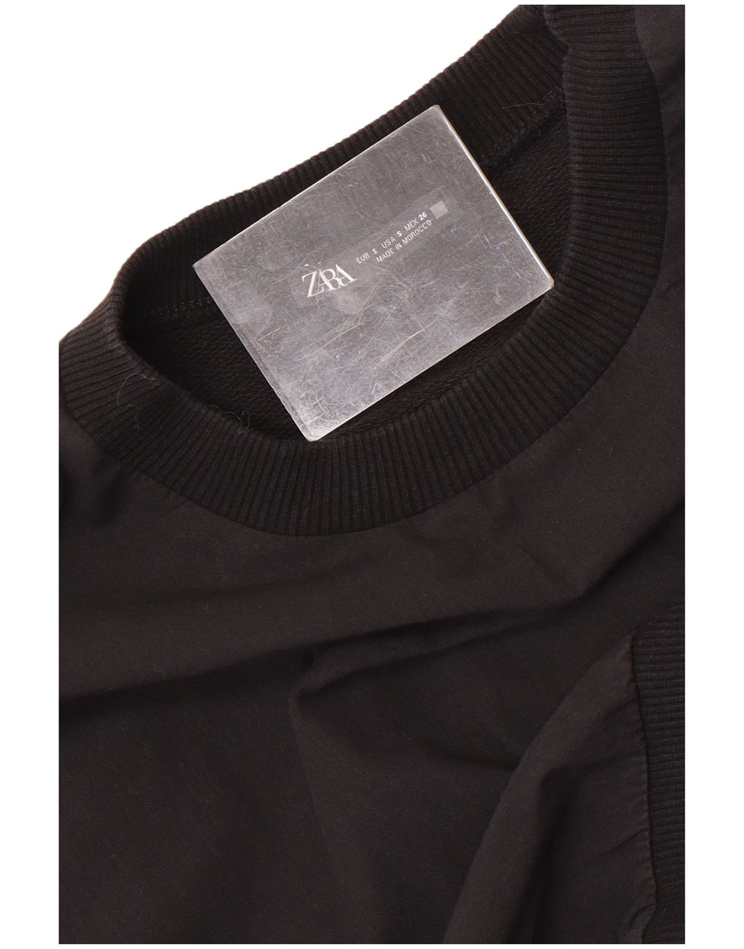 Felpa corta da donna Zara UK 10 piccola nera