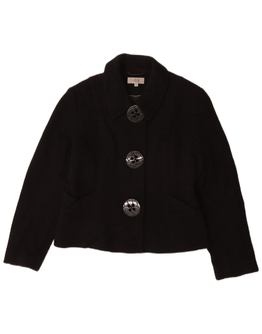 Soprabito corto da donna Marks & Spencer UK 14 viscosa nera media