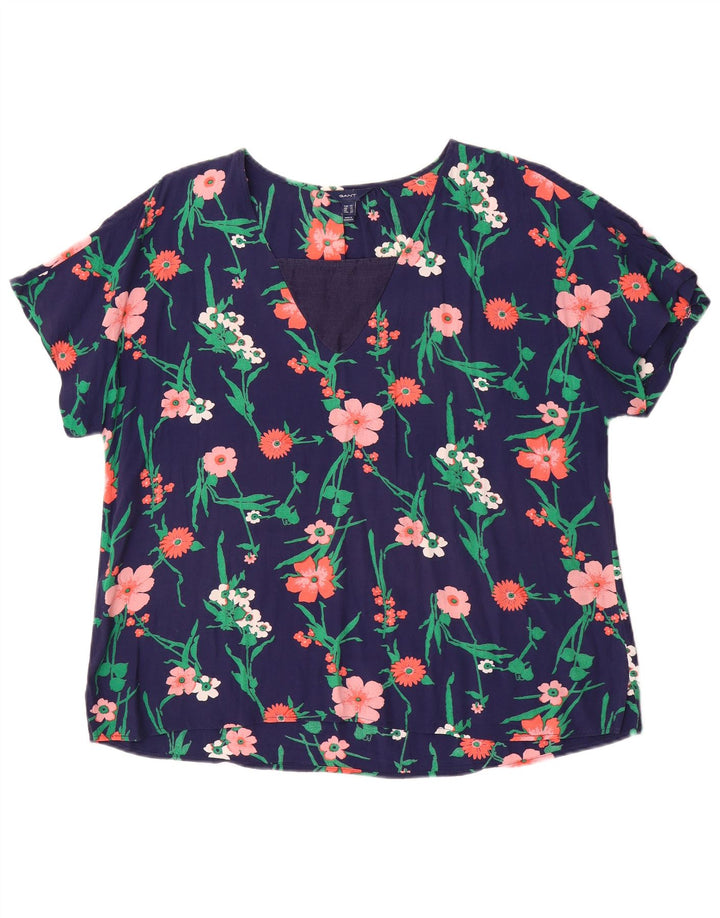 Gant Camicetta da donna Top UK 16 Grande Blu Navy Floreale