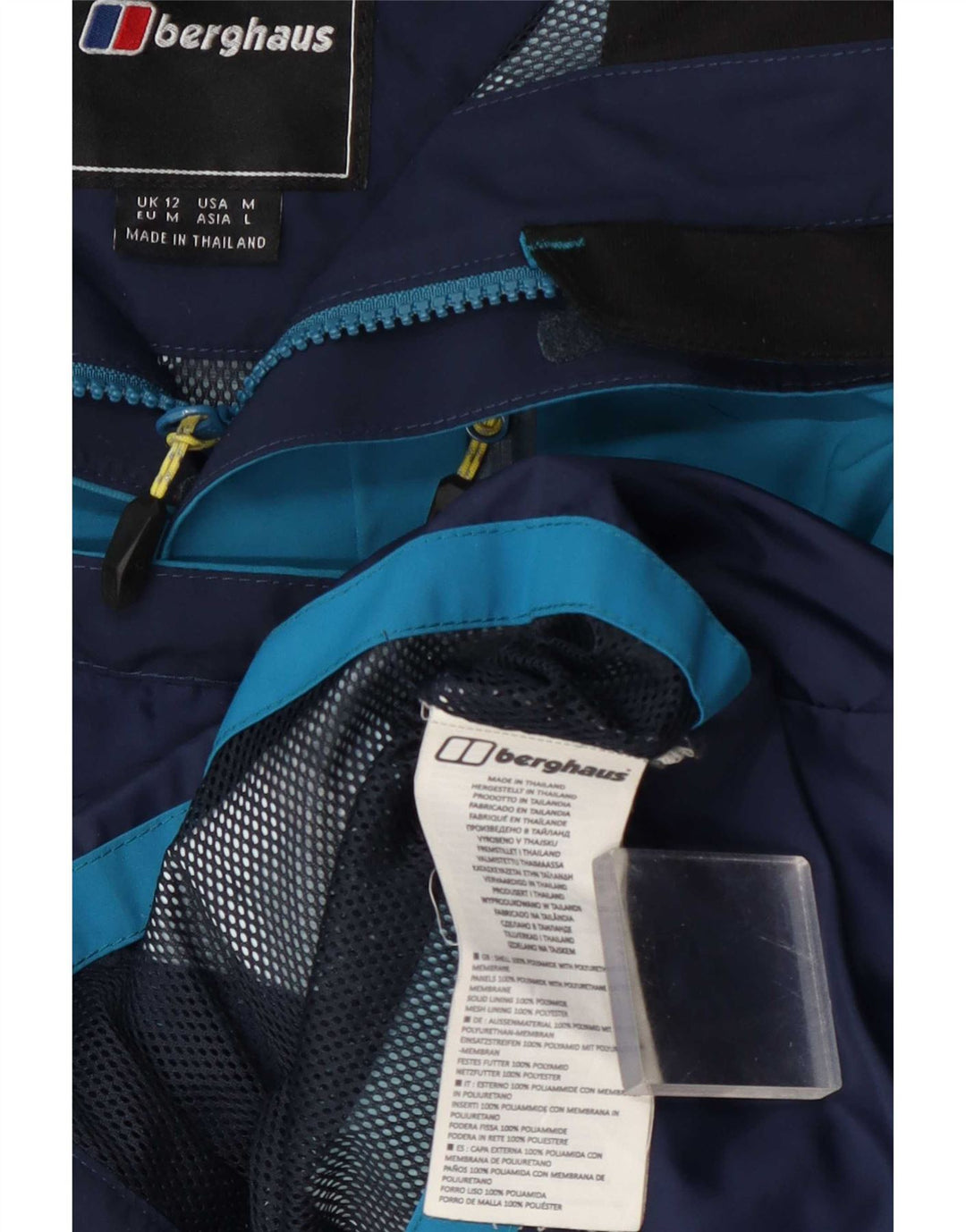 Giacca antipioggia con cappuccio da donna Berghaus UK 12 blu medio in poliammide