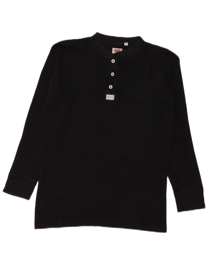 Levi's Maglia da uomo a maniche lunghe in cotone nero medio