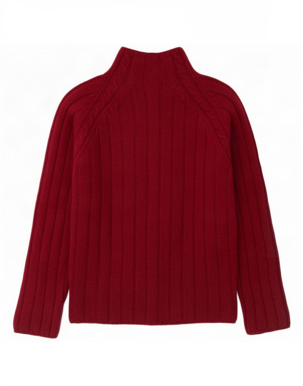 Maglione cardigan con zip intera da donna Calvin Klein Jeans UK 14 Bordeaux medio