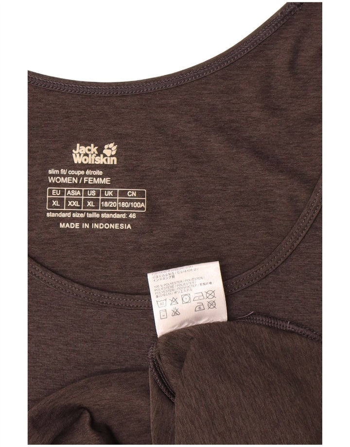 Canotta da donna Jack Wolfskin UK 18/20 XL Poliestere grigio