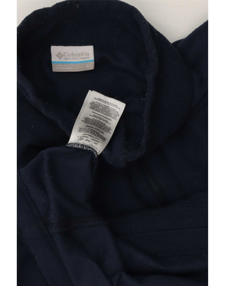 Maglione in pile da uomo Columbia con zip e collo, grande, in poliestere blu navy