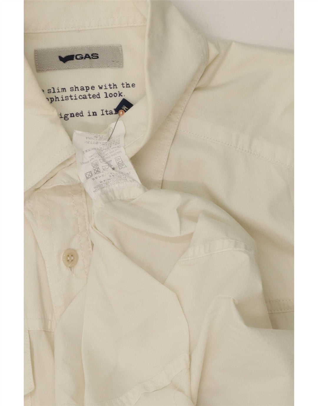 Camicia a maniche corte da uomo Gas in cotone bianco medio