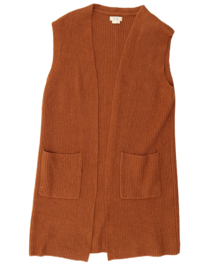 Maglione cardigan senza maniche lungo da donna Fat Face UK 14 Marrone medio