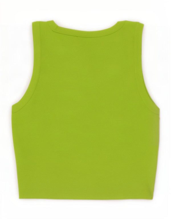 Top corto da donna Zara UK 8 piccolo in viscosa verde