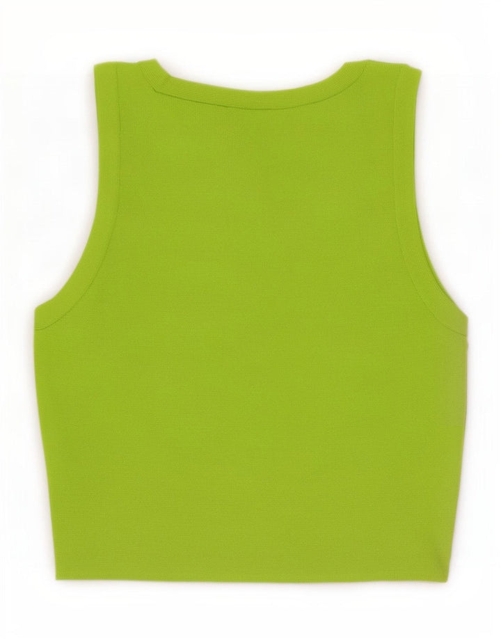 Top corto da donna Zara UK 8 piccolo in viscosa verde