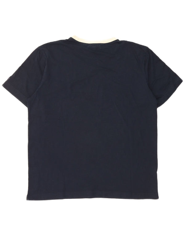 T-shirt grafica da uomo Navigare Top grande in cotone blu navy