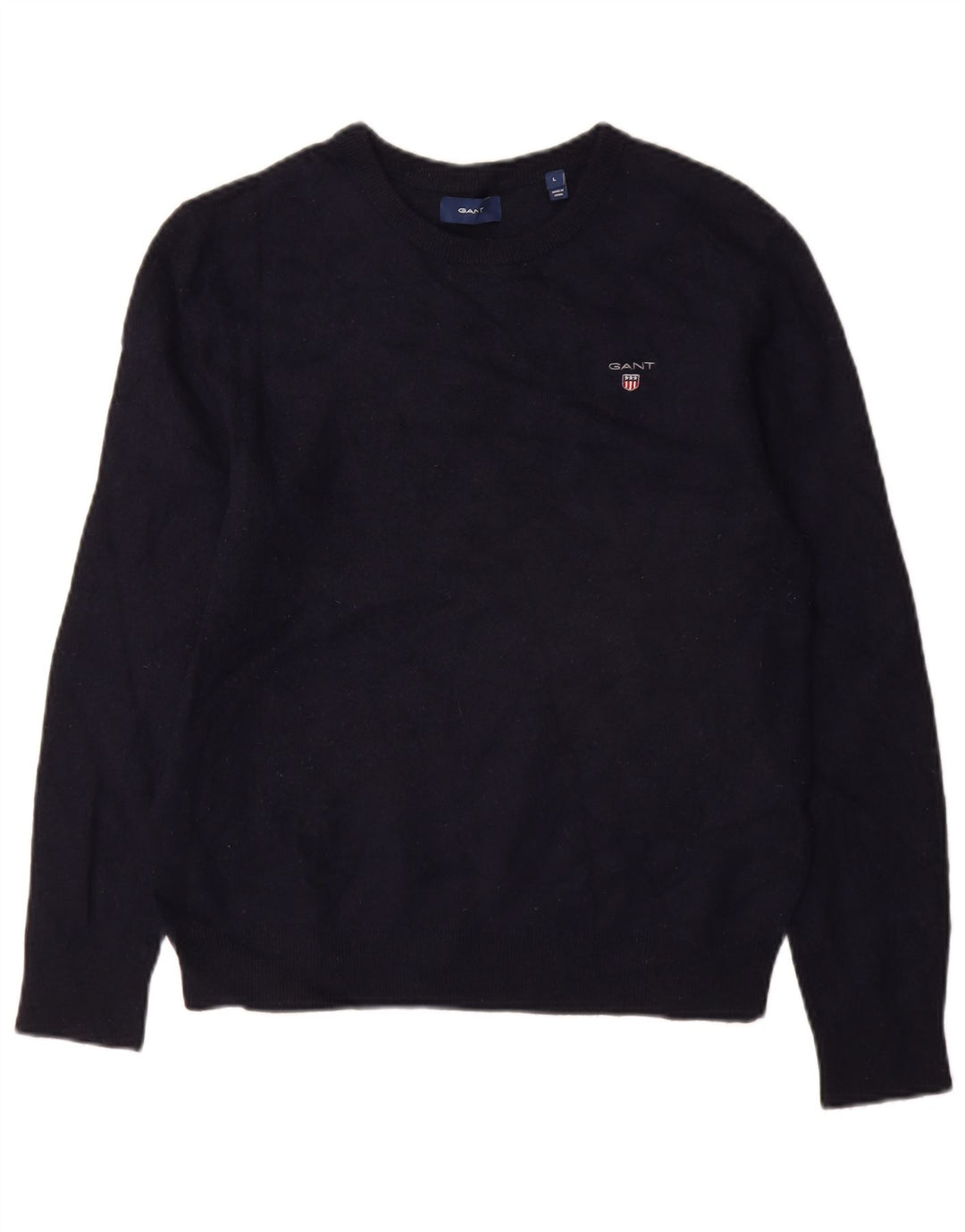 Maglione maglione girocollo da donna Gant UK 14 grande lana blu navy