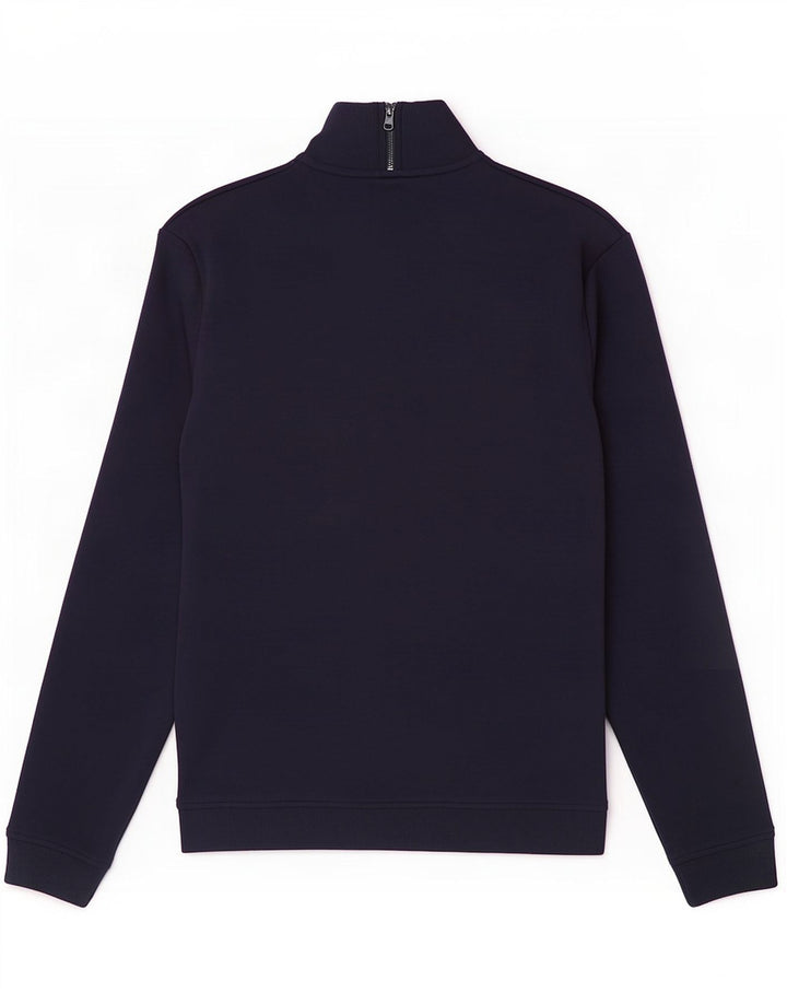 Felpa da uomo con collo con zip Ted Baker, taglia 3, cotone medio blu navy
