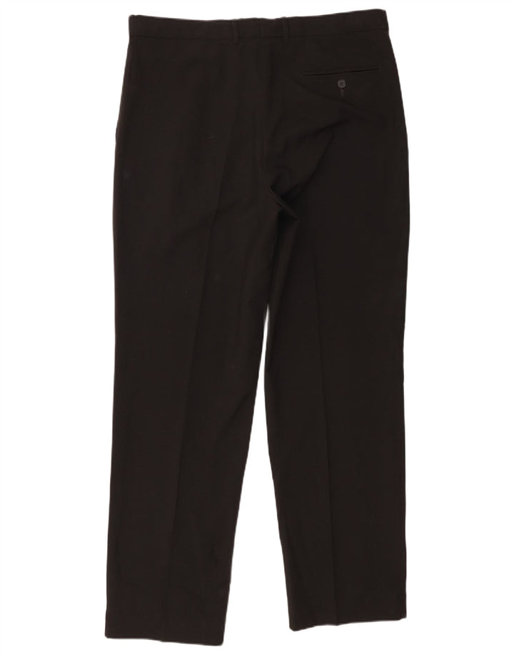 Pantaloni da abito con pegging da uomo Marks & Spencer W36 L31 poliestere nero