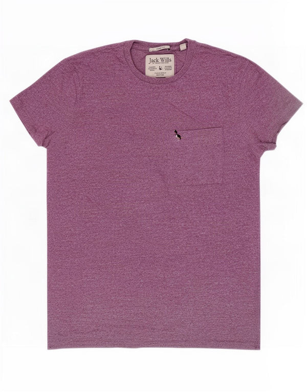 T-shirt da uomo slim fit Jack Wills Top XS cotone screziato viola