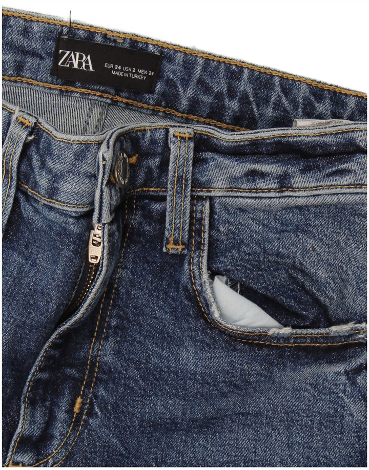 Jeans slim da donna Zara EU 34 2XS W24 L27 Blu