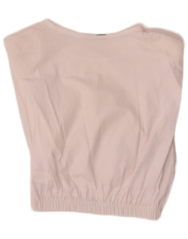 Top corto da donna Zara in camicetta UK 12 cotone bianco medio