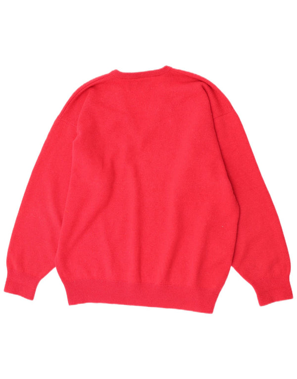 Maglione da uomo Pringle vestibilità regolare con scollo a V in lana rossa media
