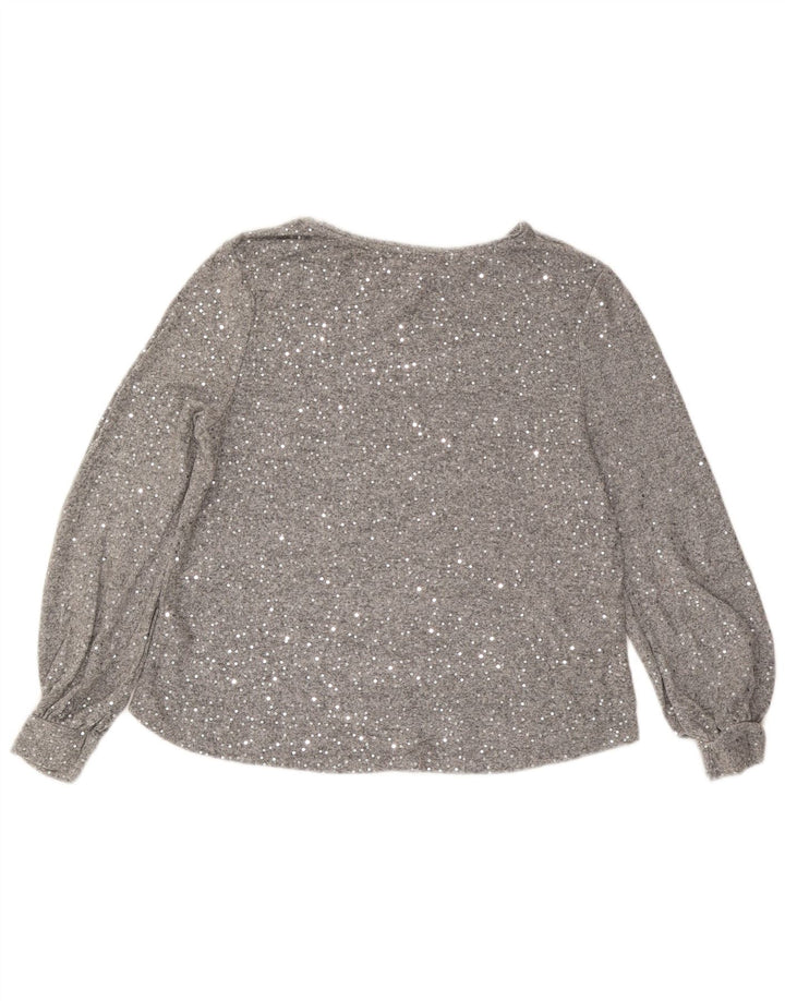 Camicetta a maniche lunghe da donna Oasis UK 16 Large Viscosa grigia