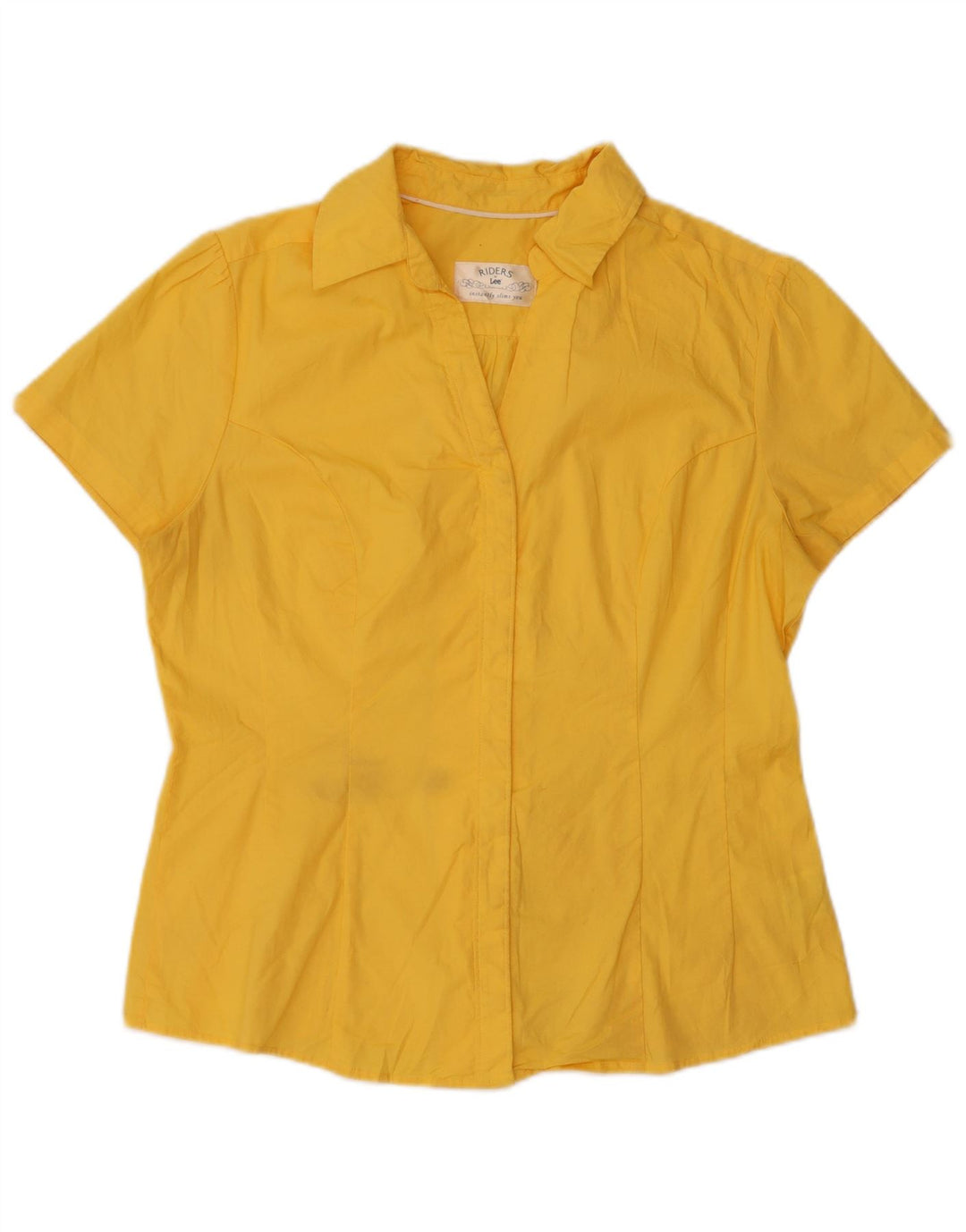 Camicia a maniche corte da donna LEE Riders UK 14 Cotone giallo medio
