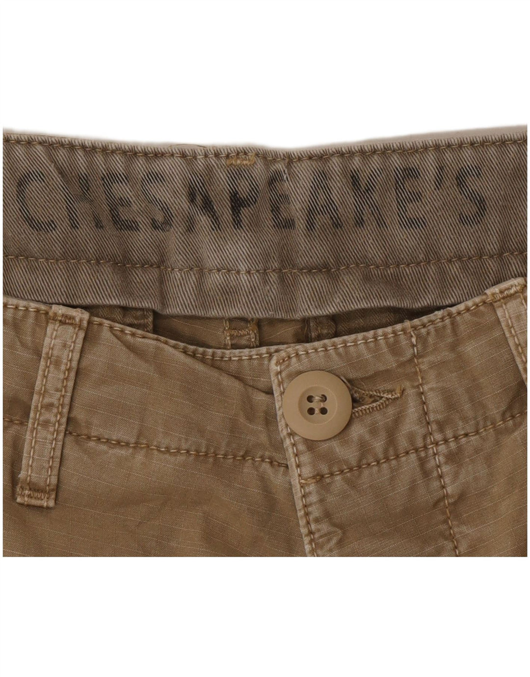 Pantaloncini cargo da uomo vintage W33 cotone gessato medio kaki