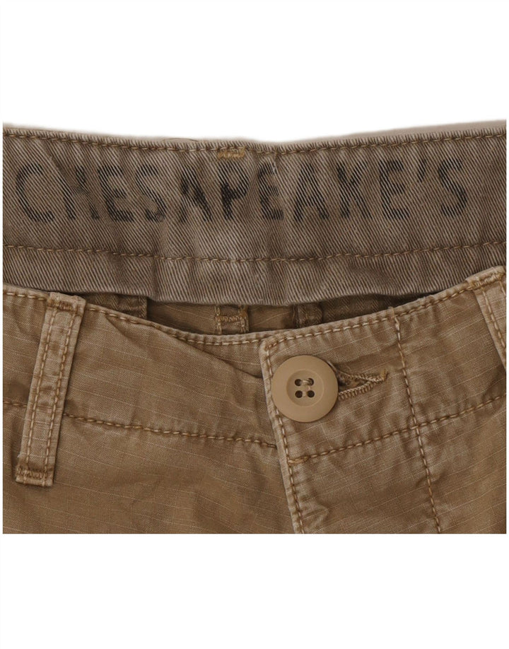Pantaloncini cargo da uomo vintage W33 cotone gessato medio kaki