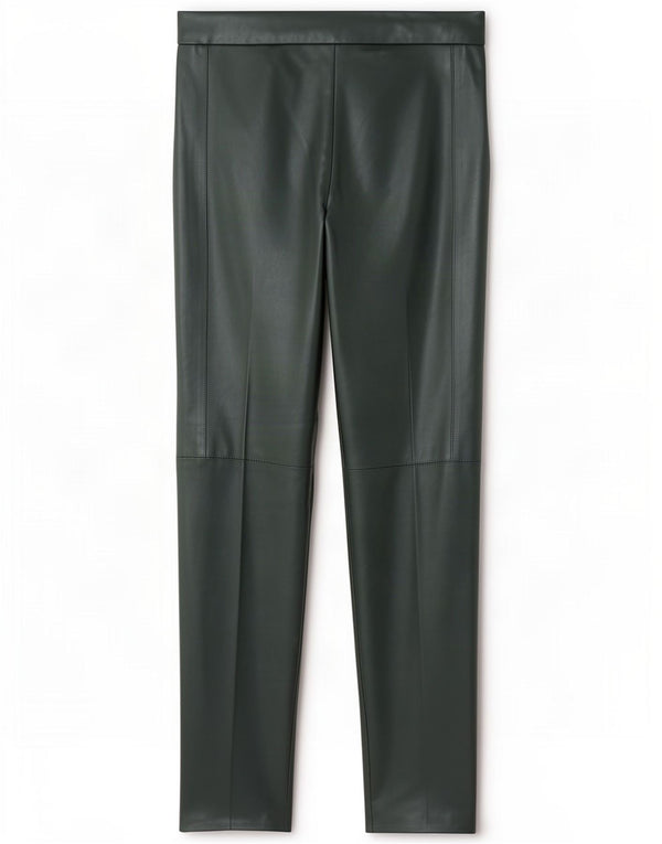 Pantaloni skinny da donna in ecopelle Zara piccoli W26 L27 poliestere verde