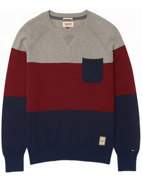 Tommy Hilfiger Maglione da uomo con scollo a barca medio multicolore