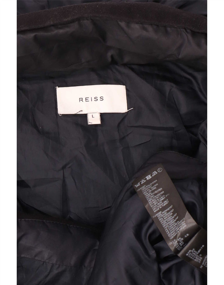 Giacca imbottita con cappuccio da uomo Reiss UK 40 Large in poliestere color block blu navy