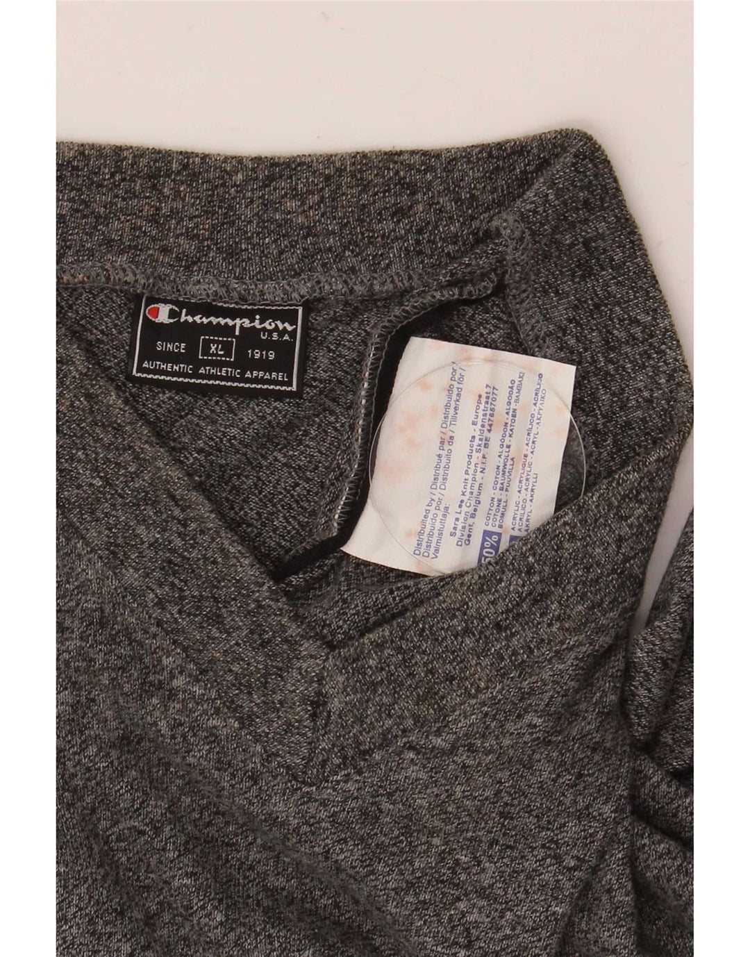 T-shirt da uomo Champion Top XL in cotone chiazzato grigio