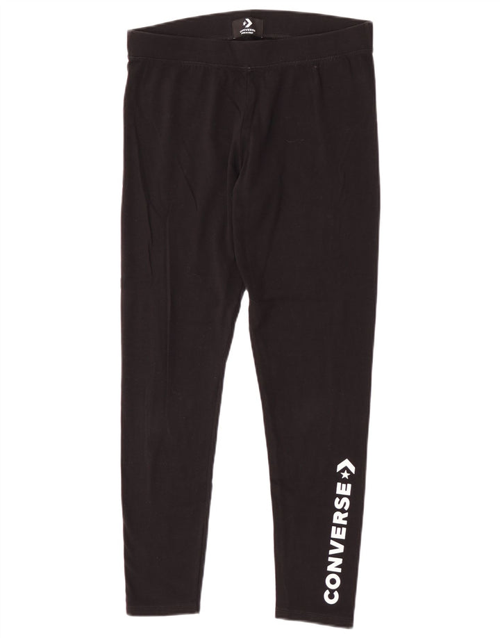 Leggings grafici da donna Converse in cotone nero medio