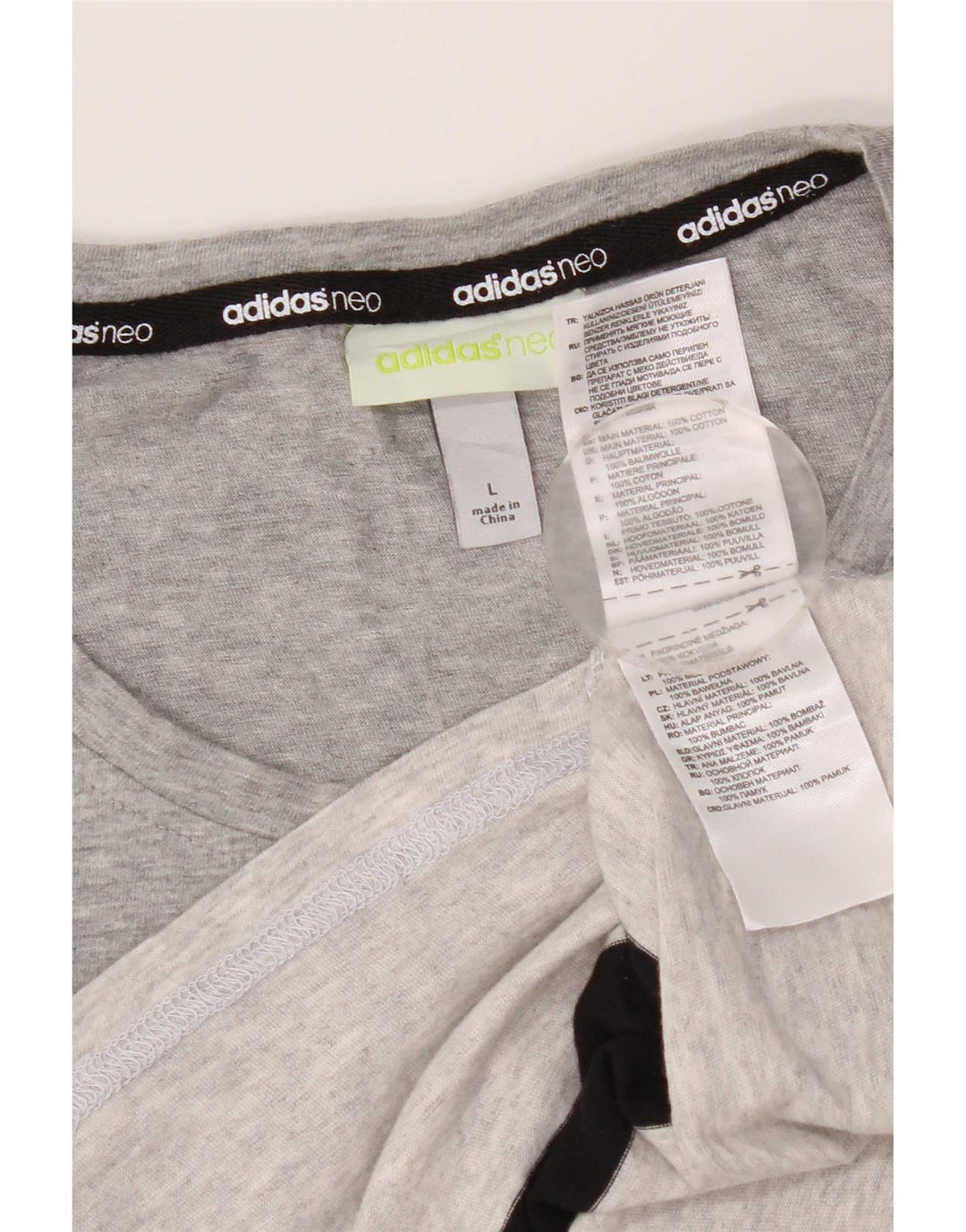 T-shirt da uomo Adidas Top grande in cotone a righe grigie