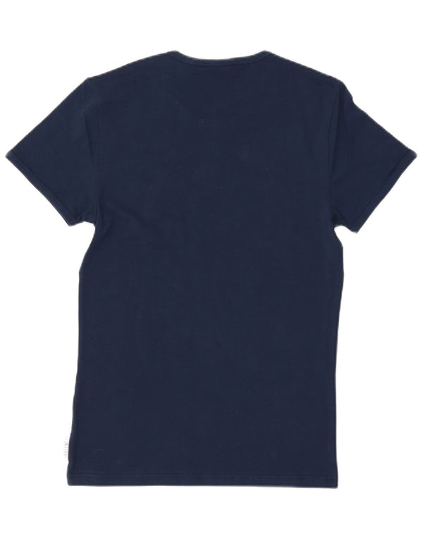 T-shirt grafica da uomo Bikkembergs Top UK 34 XS cotone blu navy