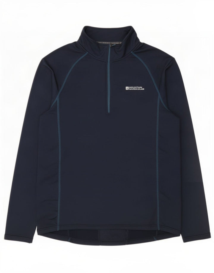 Mountain Warehouse Mens Zip Neck Top Long Sleeve Medium Navy Blue Polyester