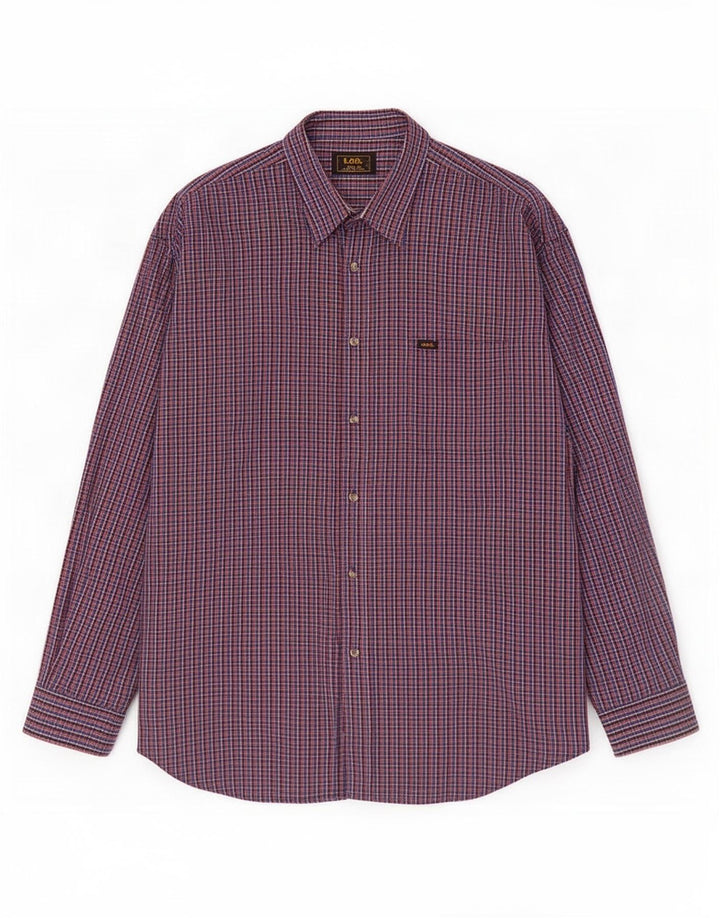 Camicia da uomo Lee 2XL in cotone a quadretti multicolore