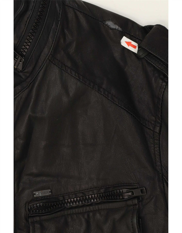 Giacca in pelle militare da uomo Aviatrix UK 38 media nera