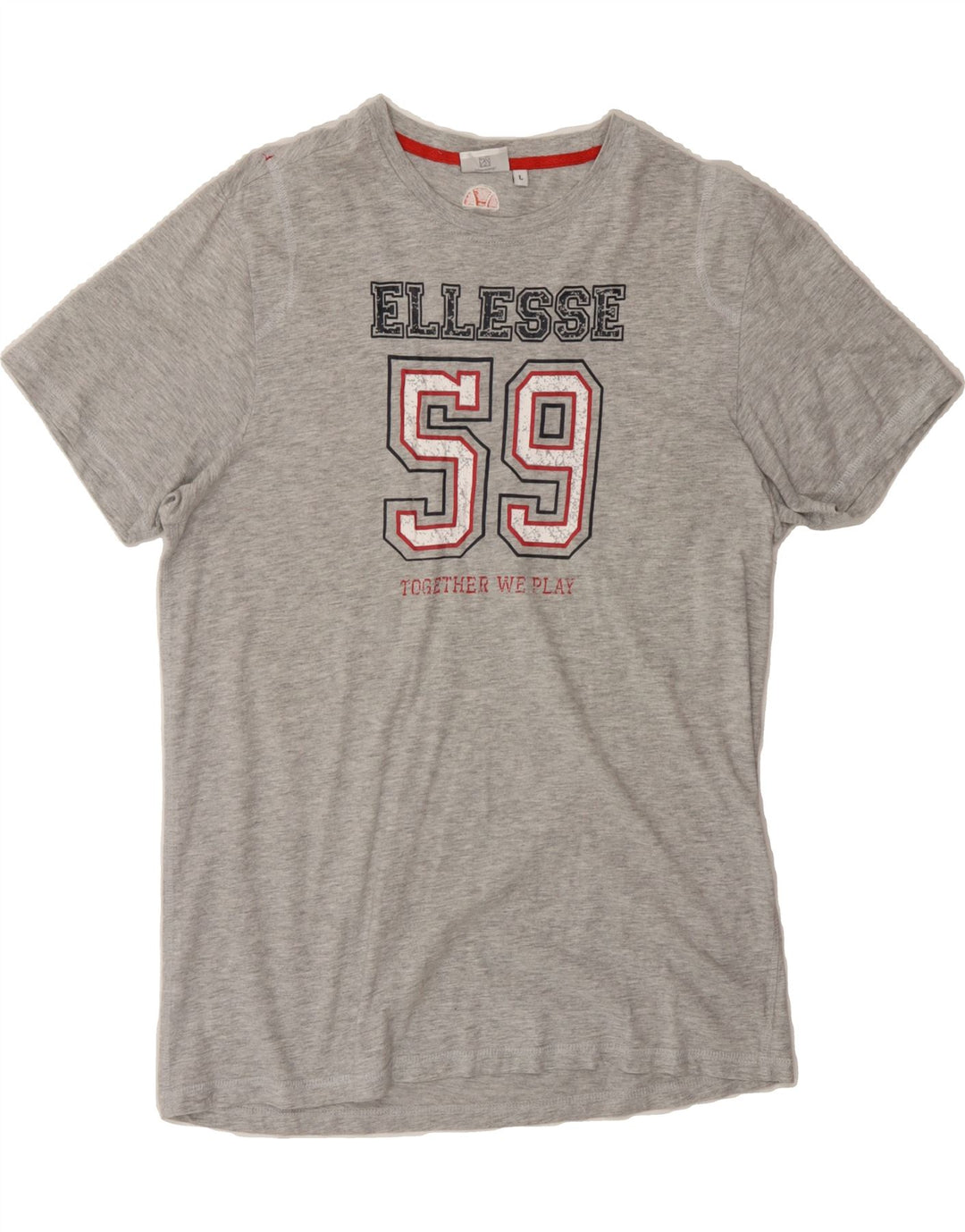 ELLESSE Mens Graphic T-Shirt Top Large Grey Cotton Vintage Ellesse and Second-Hand Ellesse from Messina Hembry 
