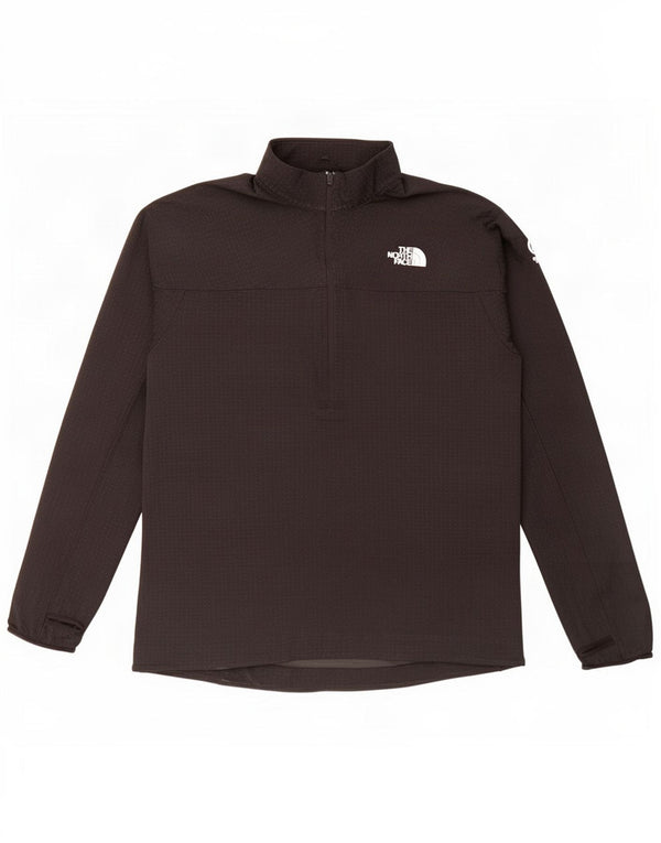 The North Face Uomo Pullover con zip Collo Tuta da ginnastica Top Large Nero maculato