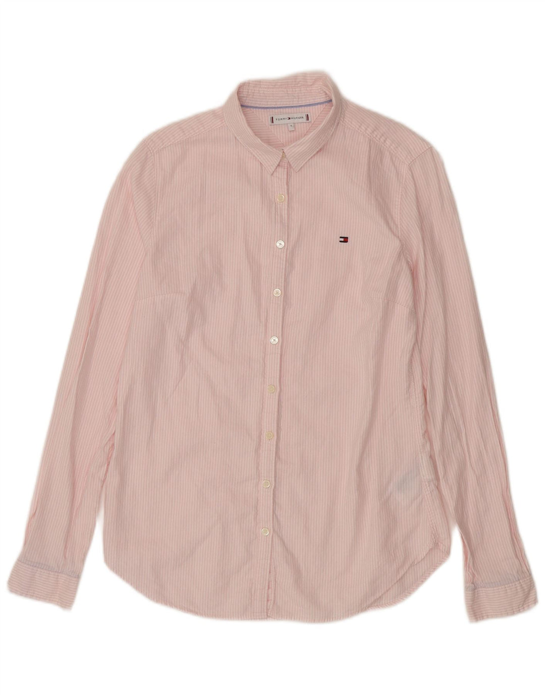 Camicia da donna Tommy Hilfiger US 8 cotone a righe rosa medio
