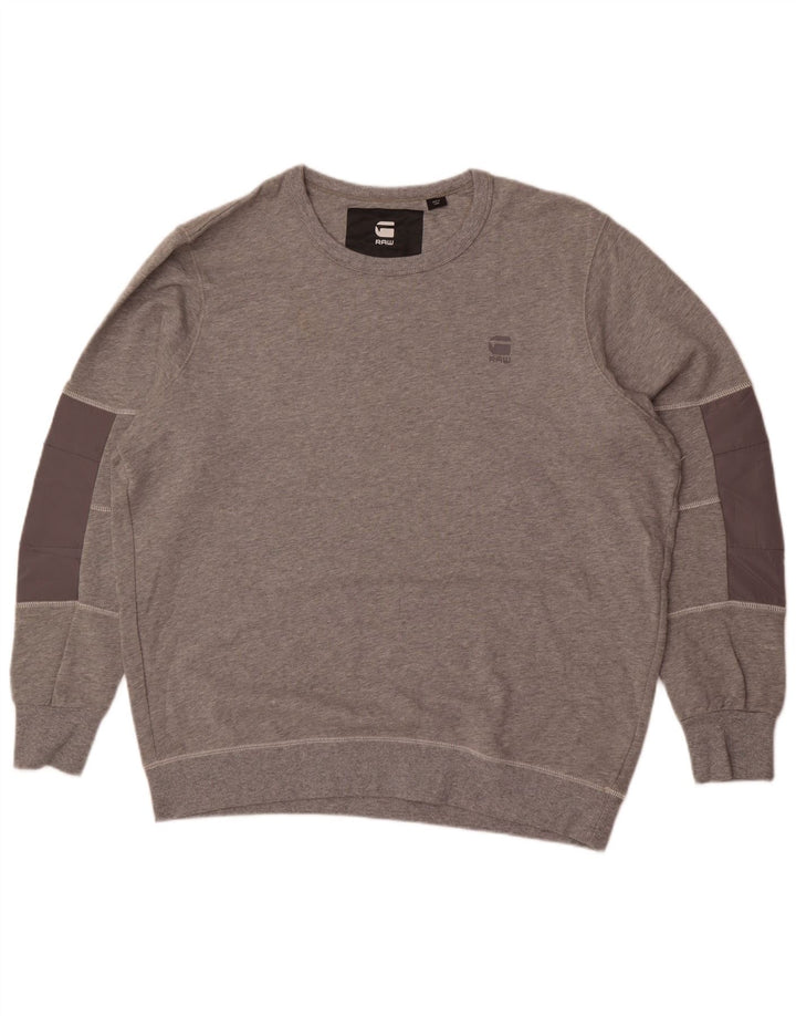Felpa da uomo G-Star Maglione 2XL Cotone color block grigio