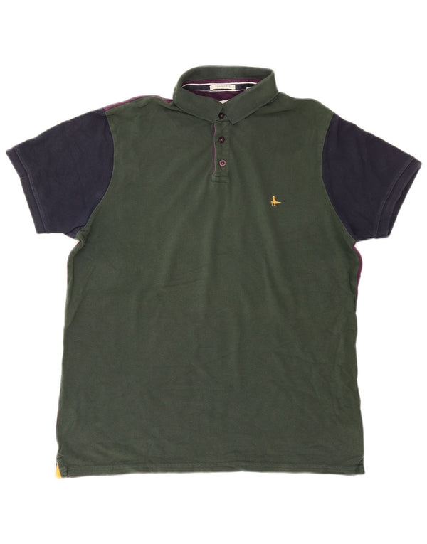 Polo da uomo Classic Fit Jack Wills XL in cotone color block verde