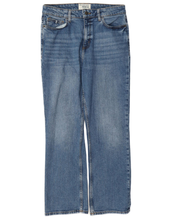 Jeans dritti a vita alta da donna Fat Face UK 12 medio W30 L29 cotone blu
