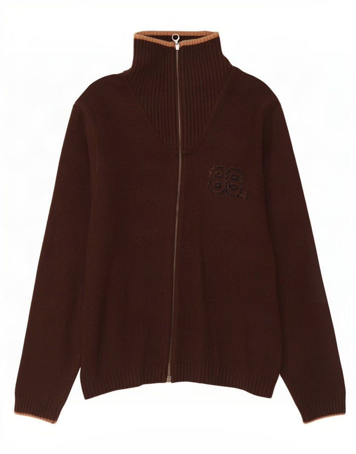 Maglione cardigan grafico da uomo Lee in lana marrone medio