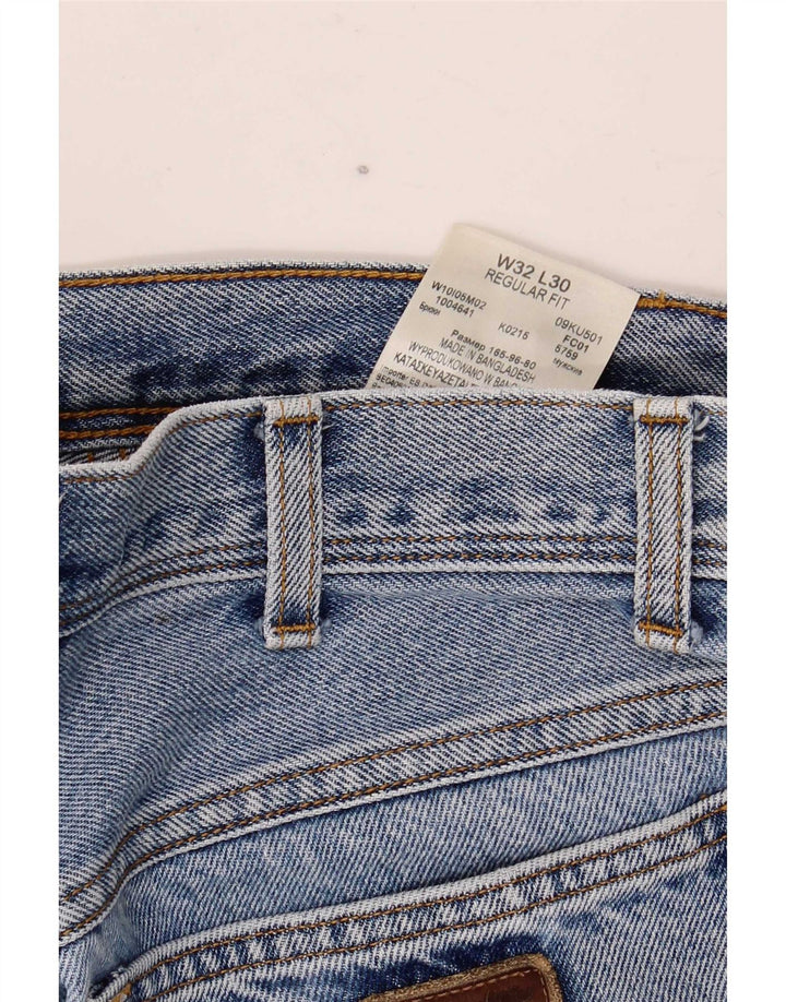 Jeans dritti da uomo Wrangler vestibilità regolare W32 L30 cotone blu