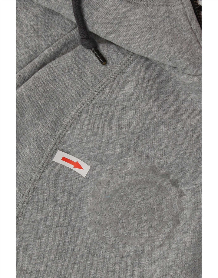 Felpa con cappuccio e zip Nike da uomo, grande, in cotone grigio