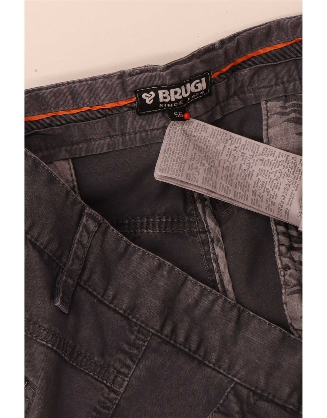 Pantaloncini cargo da uomo Brugi IT 56 3XL W50 Cotone grigio
