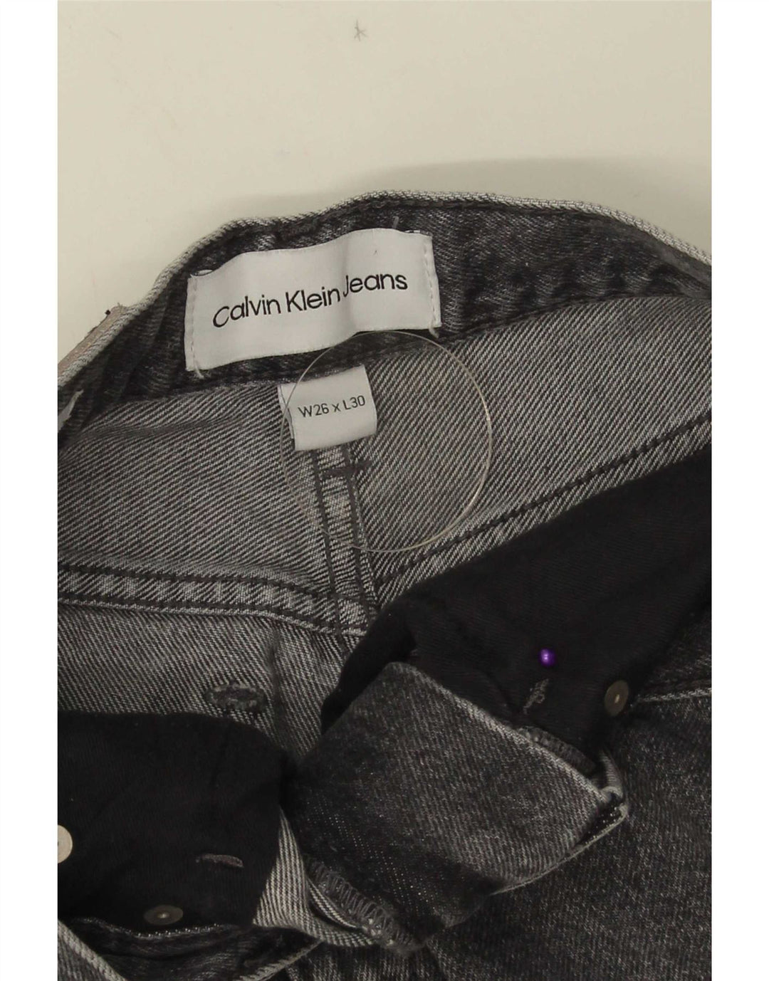 Jeans a gamba larga da donna Calvin Klein W26 L28 Grigi